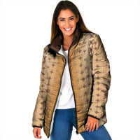 Beige Samoa Malu Tattoo Inspired Padded Jacket - Polynesian Pride