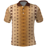 Beige Samoa Malu Tattoo Inspired Polo Shirt LT05 Beige - Polynesian Pride