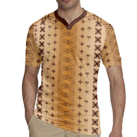 Beige Samoa Malu Tattoo Inspired Rugby Jersey LT05 - Polynesian Pride