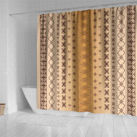 Beige Samoa Malu Tattoo Inspired Shower Curtain - Polynesian Pride