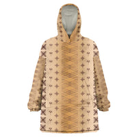 Beige Samoa Malu Tattoo Inspired Wearable Blanket Hoodie LT05 One Size Beige - Polynesian Pride