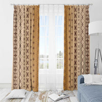 Beige Samoa Malu Tattoo Inspired Window Curtain - Polynesian Pride