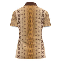 Beige Samoa Malu Tattoo Inspired Women Polo Shirt LT05 - Polynesian Pride