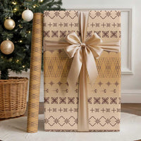 Beige Samoa Malu Tattoo Inspired Wrapping Paper LT05 - Polynesian Pride
