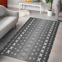 Black Samoa Malu Tattoo Inspired Area Rug - Polynesian Pride