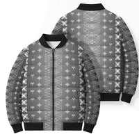 Black Samoa Malu Tattoo Inspired Bomber Puffer Jacket - Polynesian Pride