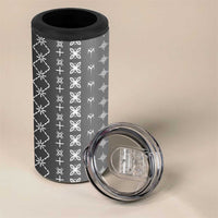 Black Samoa Malu Tattoo Inspired 4 in 1 Can Cooler Tumbler LT05 - Polynesian Pride