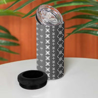 Black Samoa Malu Tattoo Inspired 4 in 1 Can Cooler Tumbler LT05 - Polynesian Pride