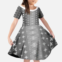 Black Samoa Malu Tattoo Inspired Family Matching Long Sleeve Bodycon Dress and Hawaiian Shirt - Polynesian Pride