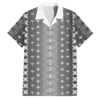 Black Samoa Malu Tattoo Inspired Family Matching Off Shoulder Maxi Dress and Hawaiian Shirt LT05 Dad's Shirt - Short Sleeve Black - Polynesian Pride