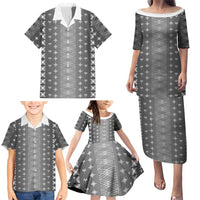 Black Samoa Malu Tattoo Inspired Family Matching Puletasi and Hawaiian Shirt LT05 - Polynesian Pride