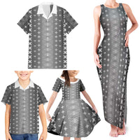 Black Samoa Malu Tattoo Inspired Family Matching Tank Maxi Dress and Hawaiian Shirt LT05 - Polynesian Pride