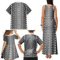 Black Samoa Malu Tattoo Inspired Family Matching Tank Maxi Dress and Hawaiian Shirt LT05 - Polynesian Pride