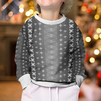 Black Samoa Malu Tattoo Inspired Kid Ugly Christmas Sweater - Polynesian Pride