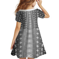 Black Samoa Malu Tattoo Inspired Kid Short Sleeve Dress LT05 - Polynesian Pride