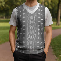 Black Samoa Malu Tattoo Inspired Christmas Knitted V-Neck Vest - Polynesian Pride