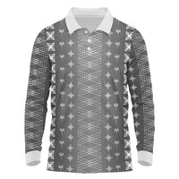 Black Samoa Malu Tattoo Inspired Long Sleeve Polo Shirt LT05 Black - Polynesian Pride
