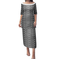 Black Samoa Malu Tattoo Inspired Puletasi LT05 Long Dress Black - Polynesian Pride