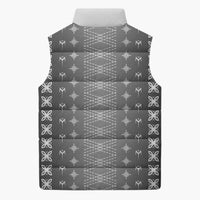 Black Samoa Malu Tattoo Inspired Sleeveless Puffer Jacket - Polynesian Pride