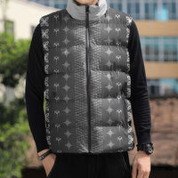 Black Samoa Malu Tattoo Inspired Sleeveless Puffer Jacket - Polynesian Pride