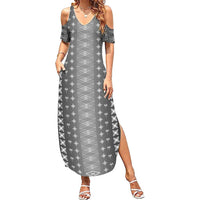 Black Samoa Malu Tattoo Inspired Summer Maxi Dress LT05 Women Black - Polynesian Pride