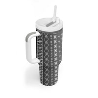 Black Samoa Malu Tattoo Inspired Tumbler With Handle - Polynesian Pride