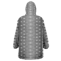 Black Samoa Malu Tattoo Inspired Wearable Blanket Hoodie LT05 - Polynesian Pride