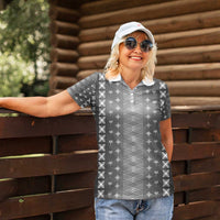 Black Samoa Malu Tattoo Inspired Women Polo Shirt - Polynesian Pride