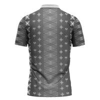 Black Samoa Malu Tattoo Inspired Zipper Polo Shirt LT05 - Polynesian Pride