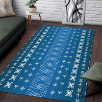 Blue Samoa Malu Tattoo Inspired Area Rug - Polynesian Pride