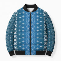 Blue Samoa Malu Tattoo Inspired Bomber Puffer Jacket LT05 Unisex Blue - Polynesian Pride