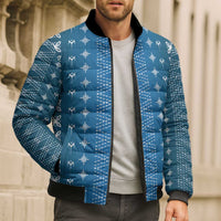 Blue Samoa Malu Tattoo Inspired Bomber Puffer Jacket LT05 - Polynesian Pride