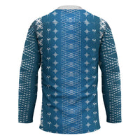 Blue Samoa Malu Tattoo Inspired Hockey Jersey LT05 - Polynesian Pride