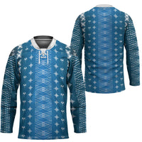 Blue Samoa Malu Tattoo Inspired Hockey Jersey LT05 - Polynesian Pride