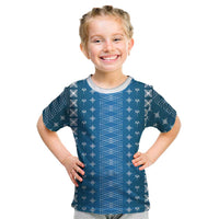 Blue Samoa Malu Tattoo Inspired Kid T Shirt LT05 Blue - Polynesian Pride