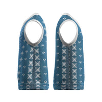 Blue Samoa Malu Tattoo Inspired Christmas Knitted V-Neck Vest - Polynesian Pride