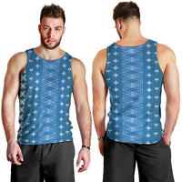 Blue Samoa Malu Tattoo Inspired Men Tank Top - Polynesian Pride