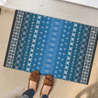 Blue Samoa Malu Tattoo Inspired Rubber Doormat LT05 - Polynesian Pride