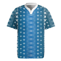 Blue Samoa Malu Tattoo Inspired Rugby Jersey - Polynesian Pride