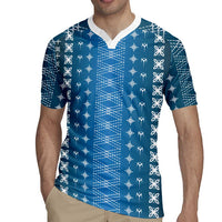 Blue Samoa Malu Tattoo Inspired Rugby Jersey - Polynesian Pride