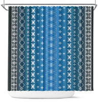 Blue Samoa Malu Tattoo Inspired Shower Curtain - Polynesian Pride