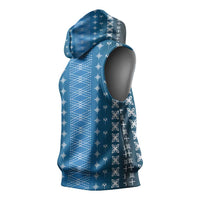 Blue Samoa Malu Tattoo Inspired Sleeveless Hoodie LT05 - Polynesian Pride