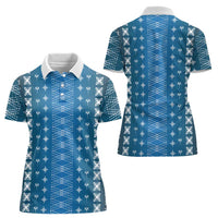 Blue Samoa Malu Tattoo Inspired Women Polo Shirt LT05 - Polynesian Pride