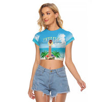 Hawaiian Ukulele Raglan Cropped T Shirt Sound Of Happiness LT05 Female Colorful - Polynesian Pride