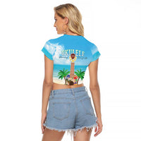 Hawaiian Ukulele Raglan Cropped T Shirt Sound Of Happiness LT05 - Polynesian Pride
