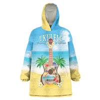 Hawaiian Ukulele Wearable Blanket Hoodie Sound Of Happiness LT05 One Size Colorful - Polynesian Pride