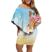 National Ukulele Day Off Shoulder Short Dress Tropical Vibe LT05 Women Colorful - Polynesian Pride