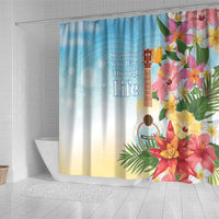 National Ukulele Day Shower Curtain Tropical Vibe