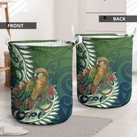 New Zealand Kea Bird Laundry Basket With Maori Koru Fern LT05 - Polynesian Pride