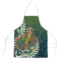 New Zealand Kea Bird Apron With Maori Koru Fern LT05 Green - Polynesian Pride